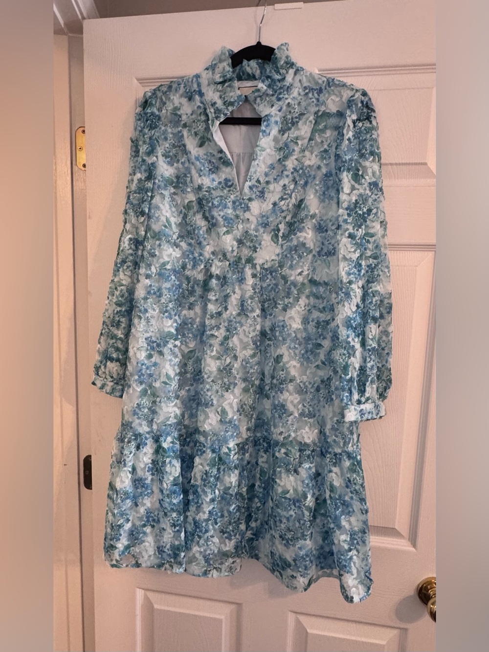 Tuckernuck Blue Floral Ruffle Mini Dress